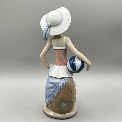 LOT 55L: Lladro Summer Figurine - Beach Girl with Ball