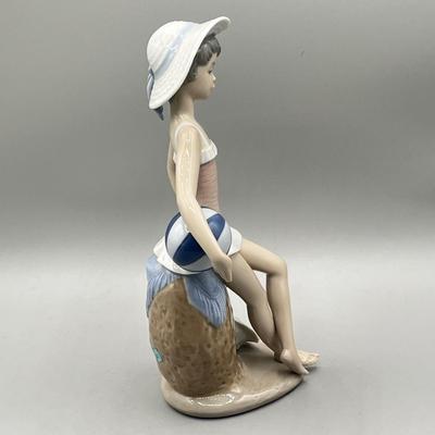 LOT 55L: Lladro Summer Figurine - Beach Girl with Ball