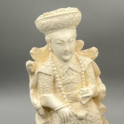 LOT 58L: Vintage Chinese Carved Resin Emperor Couple