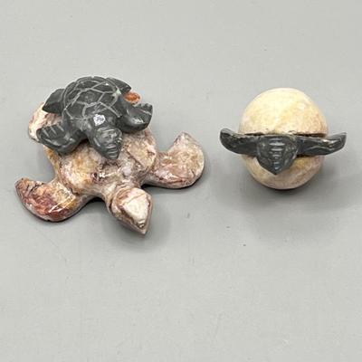 LOT 62L: Stone Floral Arrangement and Assorted Animal Figurines