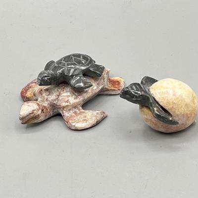 LOT 62L: Stone Floral Arrangement and Assorted Animal Figurines