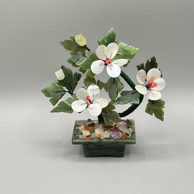 LOT 62L: Stone Floral Arrangement and Assorted Animal Figurines