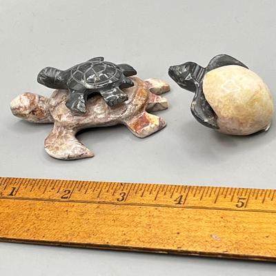 LOT 62L: Stone Floral Arrangement and Assorted Animal Figurines