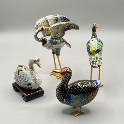 LOT 64L: Vintage Cloisonne Bird Figurines