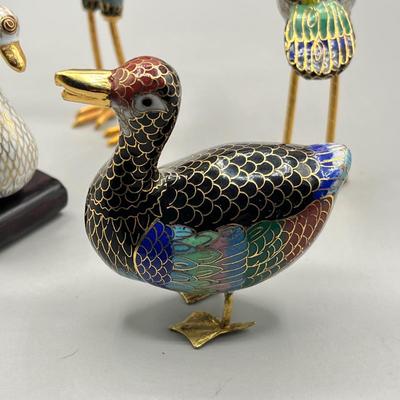 LOT 64L: Vintage Cloisonne Bird Figurines
