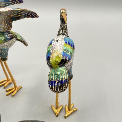 LOT 64L: Vintage Cloisonne Bird Figurines