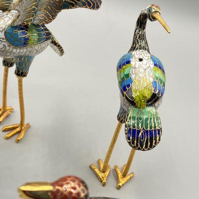 LOT 64L: Vintage Cloisonne Bird Figurines