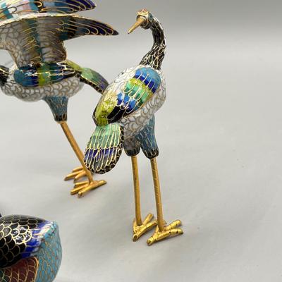 LOT 64L: Vintage Cloisonne Bird Figurines