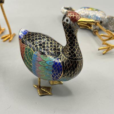 LOT 64L: Vintage Cloisonne Bird Figurines