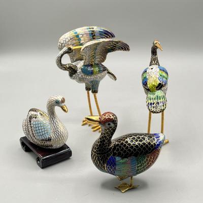 LOT 64L: Vintage Cloisonne Bird Figurines