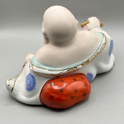 LOT 65L: Large Vintage Porcelain Laughing Buddha Figurine