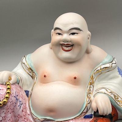 LOT 65L: Large Vintage Porcelain Laughing Buddha Figurine