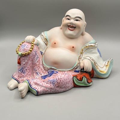 LOT 65L: Large Vintage Porcelain Laughing Buddha Figurine