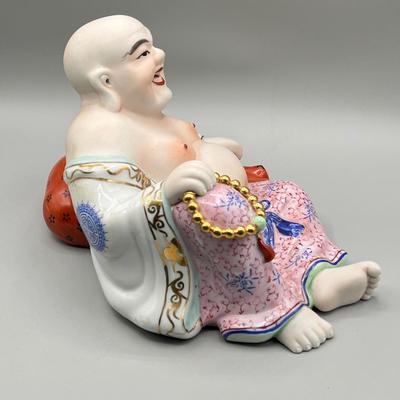 LOT 65L: Large Vintage Porcelain Laughing Buddha Figurine