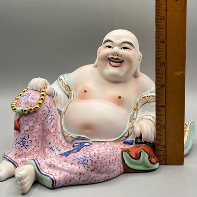 LOT 65L: Large Vintage Porcelain Laughing Buddha Figurine