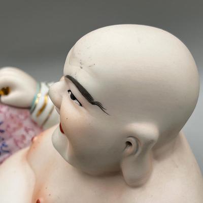 LOT 65L: Large Vintage Porcelain Laughing Buddha Figurine