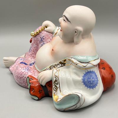 LOT 65L: Large Vintage Porcelain Laughing Buddha Figurine