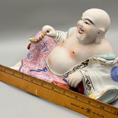 LOT 65L: Large Vintage Porcelain Laughing Buddha Figurine