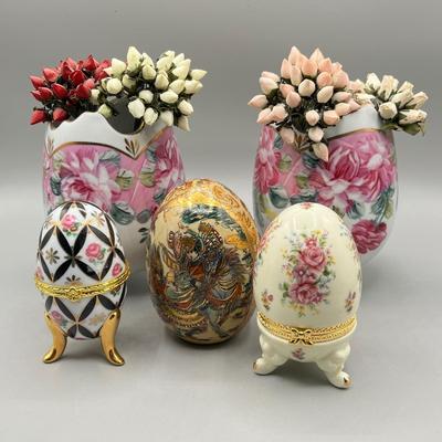 LOT 69L: Ceramic Decor Collection - Vases, Trinket Boxes and More