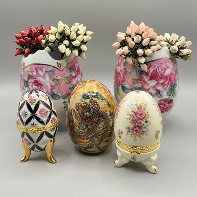 LOT 69L: Ceramic Decor Collection - Vases, Trinket Boxes and More