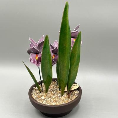 LOT 73L: Stone and Metal Enamel Decorative Floral Arrangements