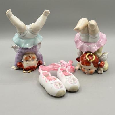 LOT 74L: Ceramic Collection - Ballet Slippers and Angel Figurines