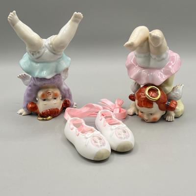 LOT 74L: Ceramic Collection - Ballet Slippers and Angel Figurines