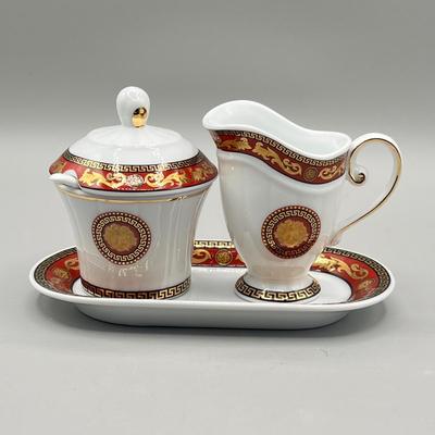 LOT 76D: Limoges Cream and Sugar Set - Juno Pattern