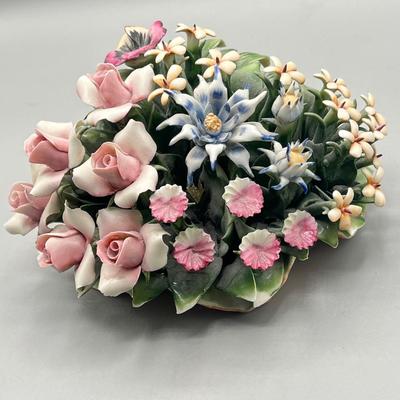 LOT 77D: Capodimonte Flower Arrangement - Some Damage