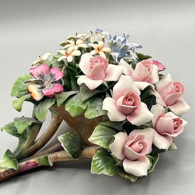 LOT 77D: Capodimonte Flower Arrangement - Some Damage