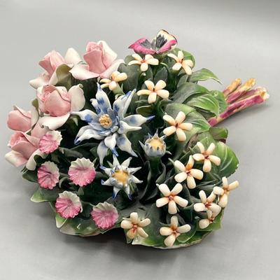 LOT 77D: Capodimonte Flower Arrangement - Some Damage