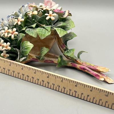 LOT 77D: Capodimonte Flower Arrangement - Some Damage