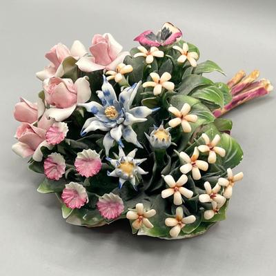 LOT 77D: Capodimonte Flower Arrangement - Some Damage