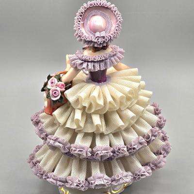 LOT 87L: Vintage Dresden Porcelain Lace Figurine