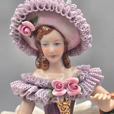 LOT 87L: Vintage Dresden Porcelain Lace Figurine