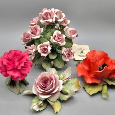 LOT 89L: Multiple Capodimonte Floral Pieces