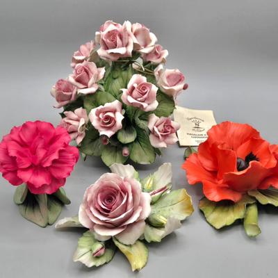 LOT 89L: Multiple Capodimonte Floral Pieces