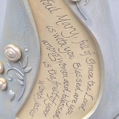 LOT 90L: Liette International Clock and Trinket Box, Coyne's & Company Heavenly Angels Figurine, Enesco Foundations Hail Mary...