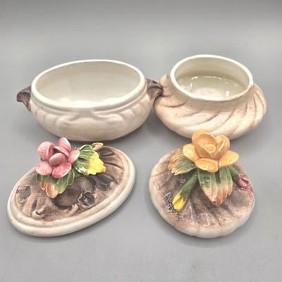 LOT 92L: Multiple Capodimonte Trinket Bowls with Lids