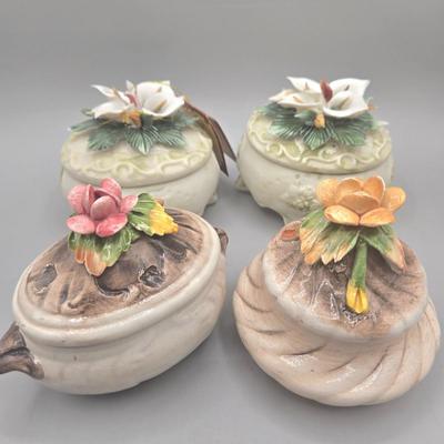 LOT 92L: Multiple Capodimonte Trinket Bowls with Lids
