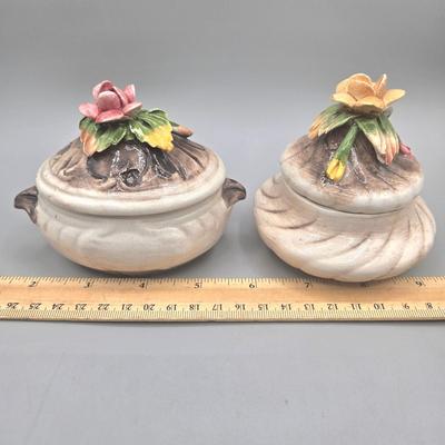 LOT 92L: Multiple Capodimonte Trinket Bowls with Lids