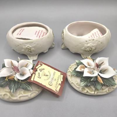 LOT 92L: Multiple Capodimonte Trinket Bowls with Lids