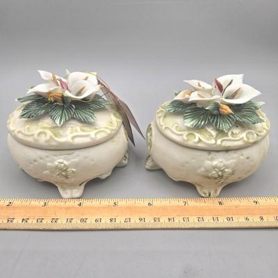 LOT 92L: Multiple Capodimonte Trinket Bowls with Lids
