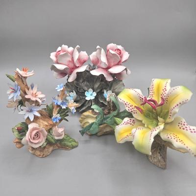 LOT 94L: Multiple Capodimonte Floral Pieces