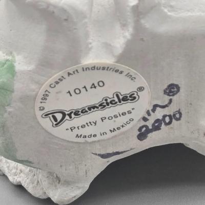 LOT 95L: Pair of Ron Gordon Designs White Angel Candle Holders, Vintage 1994 Fitz & Floyd Little Miracles Cherub Holding Love Balloon...