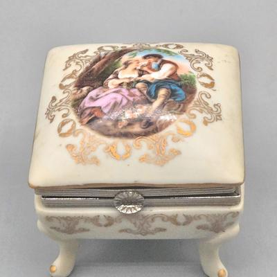 LOT 96L: Lenox Treasures Of The Heart Porcelain Hinged Trinket Box, San Francisco Music Box Company Cherub Trinket W Rice & Co Japan...