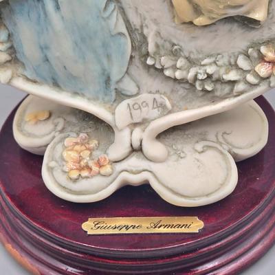 LOT 97L: Giuseppe Armani 1984 Young Ballerina Figurine and 1994 Mother's Day Plaque on a Wooden Stand