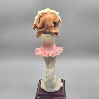 LOT 97L: Giuseppe Armani 1984 Young Ballerina Figurine and 1994 Mother's Day Plaque on a Wooden Stand