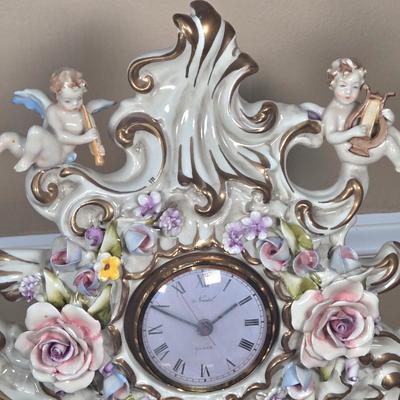 LOT 103D: Capodimonte Ornate Mantle Clock