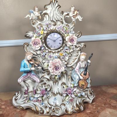 LOT 103D: Capodimonte Ornate Mantle Clock